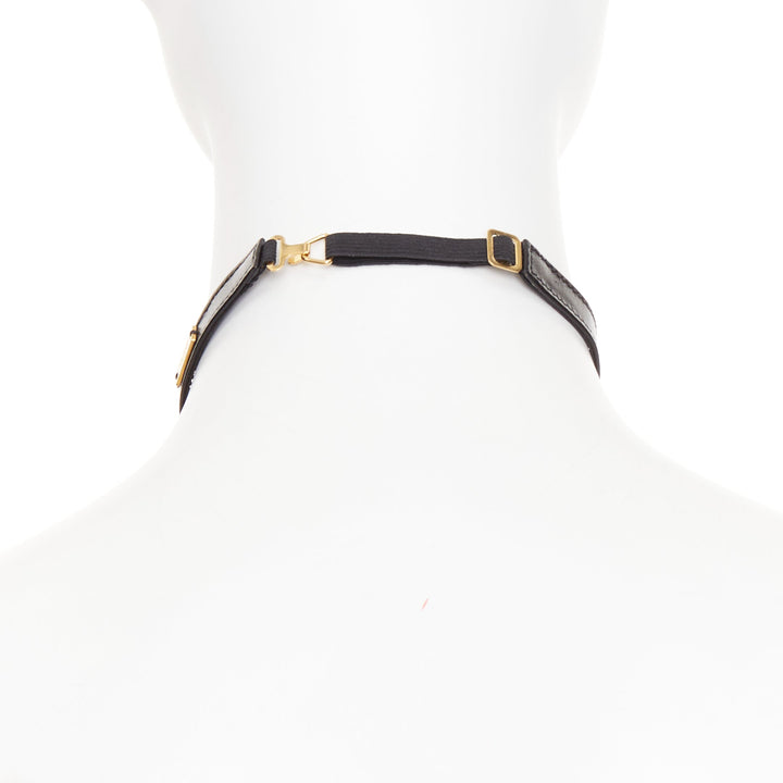 SAINT LAURENT 2013 Runway Lavalliere Bow Choker black silk satin necklace