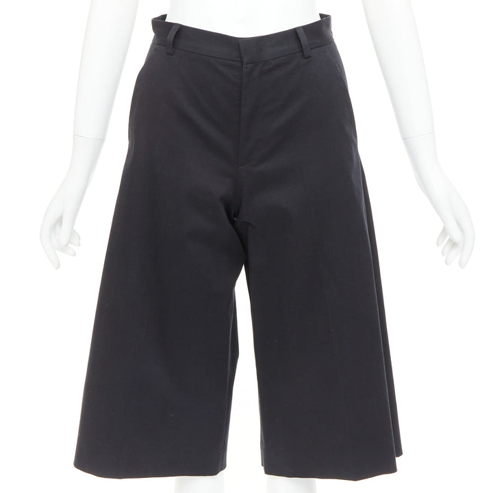 RED VALENTINO black cotton blend high waisted culottes bermuda shorts IT38 XS