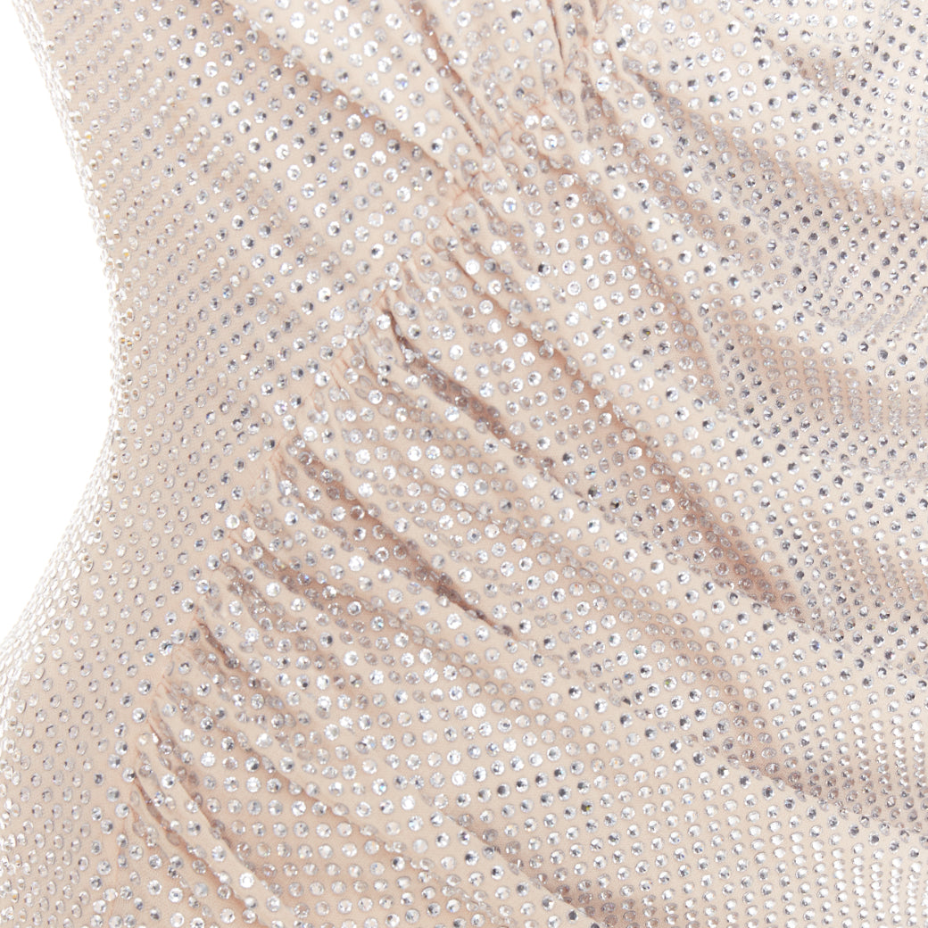 ALEXANDRE VAUTHIER Bridal ivory diamond strass crystal asymmetric draped dress