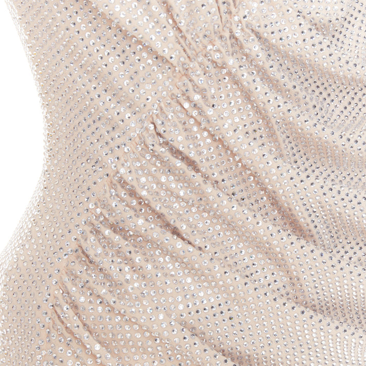 ALEXANDRE VAUTHIER Bridal ivory diamond strass crystal asymmetric draped dress