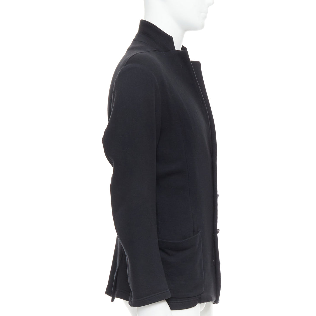 ATO black cotton jersey panelled pocketed cropped blazer IT46 S