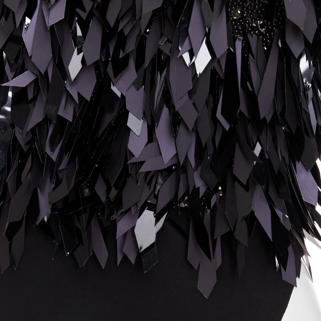 rare ALEXANDRE VAUTHIER COUTURE AW2023 Runway black filigree pailette beaded top