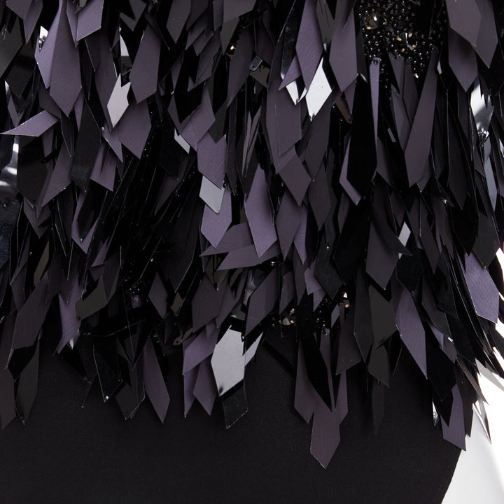 rare ALEXANDRE VAUTHIER COUTURE AW2023 Runway black filigree pailette beaded top