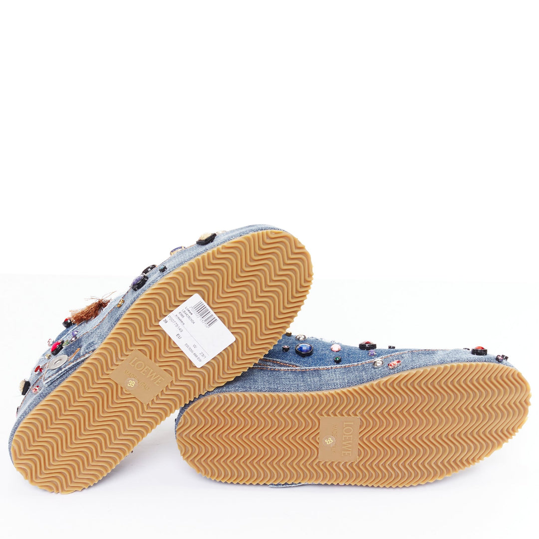 rare LOEWE 2023 Studio Ghibli Howls Moving Castle crystal denim sneakers EU39