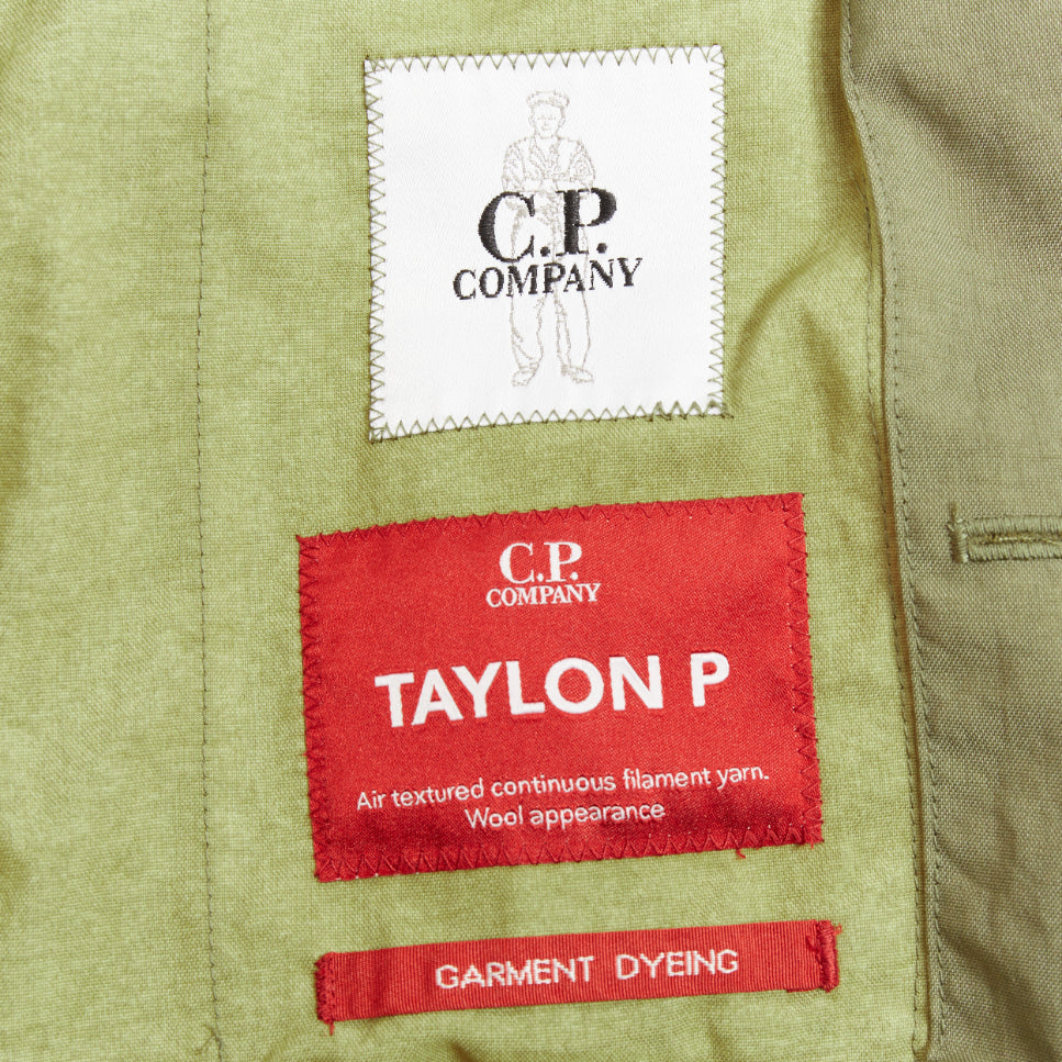 CP COMPANY 101A Taylon P olive green garment dye pocketed overshirt jacket L