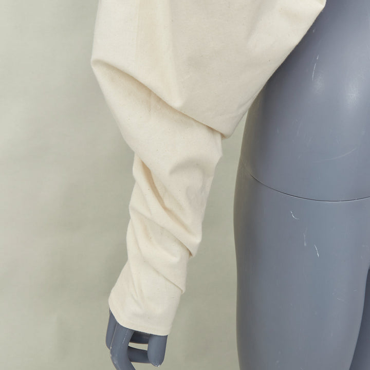 COLVILLE 2018 cream cotton twist front balloon sleeve top IT42 M