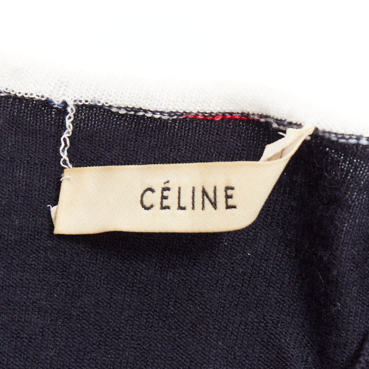 OLD CELINE Phoebe Philo navy multicolor yarns anagram logo sweater