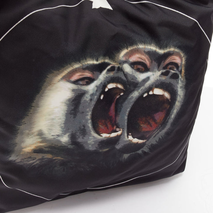 GIVENCHY Riccardo Tisci Monkey Brothers Nightingale black nylon shoulder bag