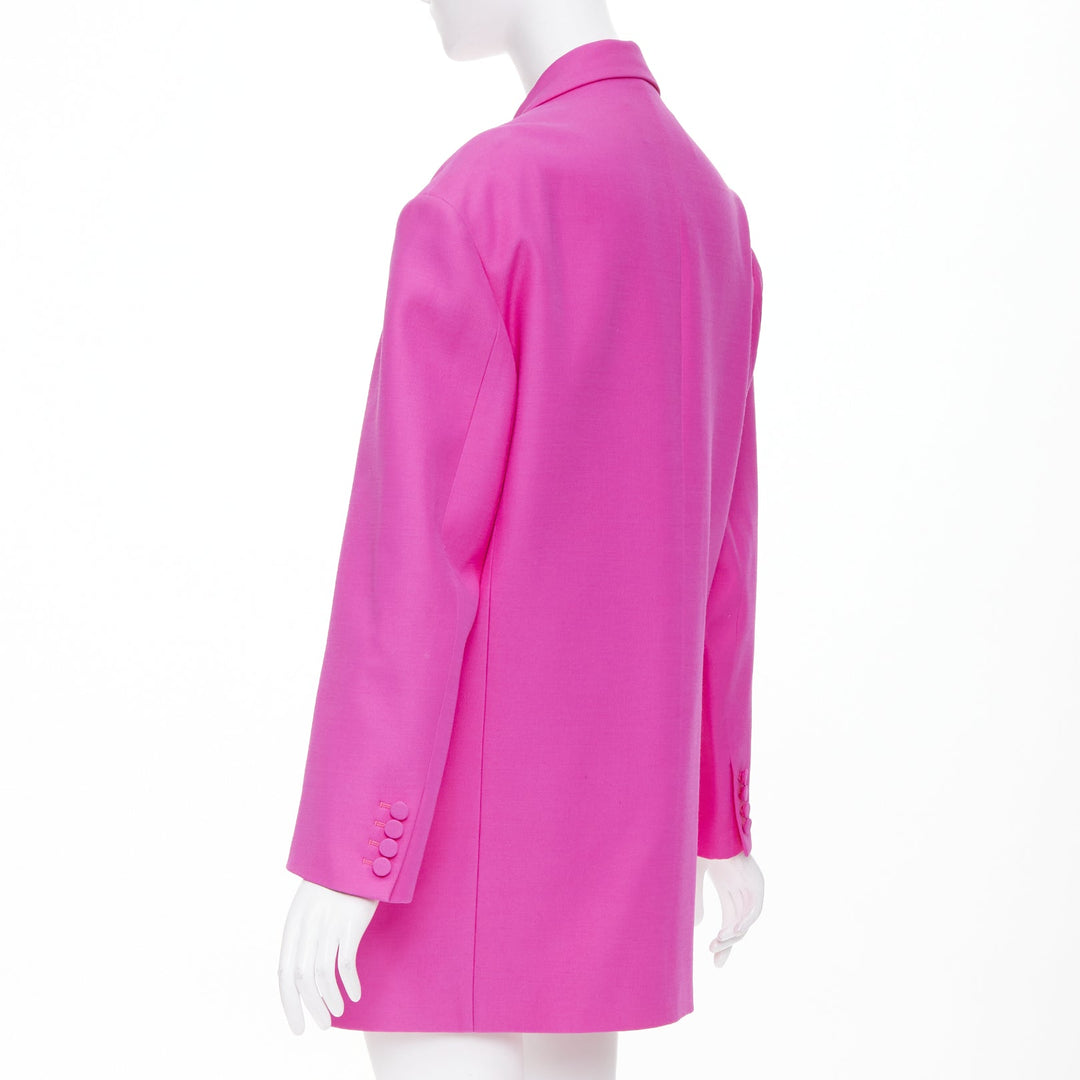 VALENTINO 2022 Runway Pink PP Oversized blazer pink wool silk jacket IT36 XS