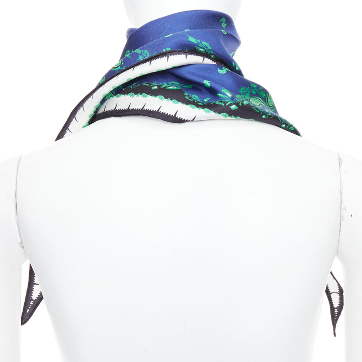 HAIDER ACKERMANN 2017 Runway blue green paisley print triangle scarf