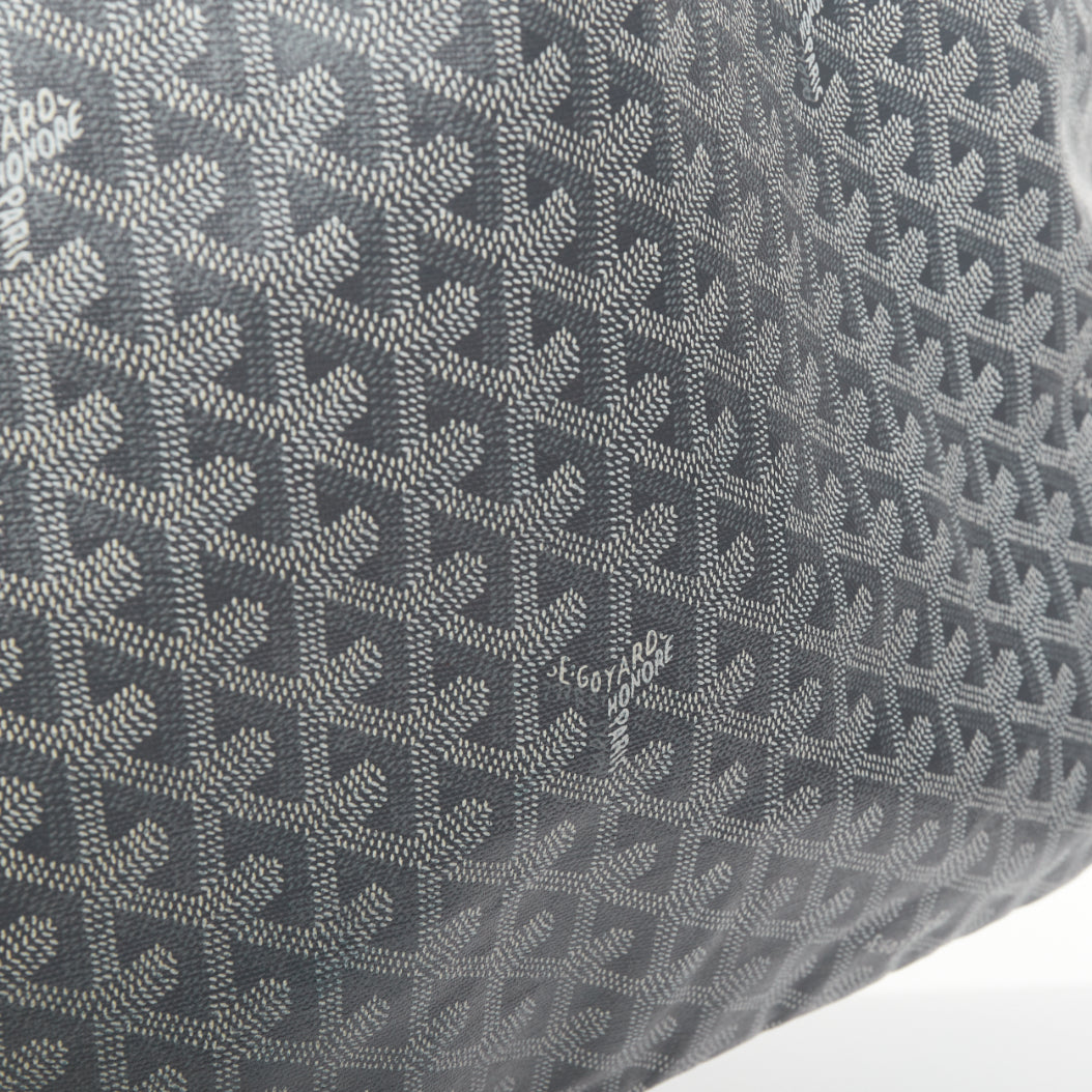 GOYARD Saint Louis GM grey Goyardine canvas chevron open top shoulder tote bag