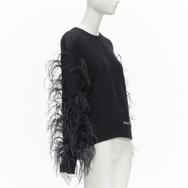 VALENTINO UNDERCOVER wool cashmere feather Wrap Me Free Me See Me sweater XS
