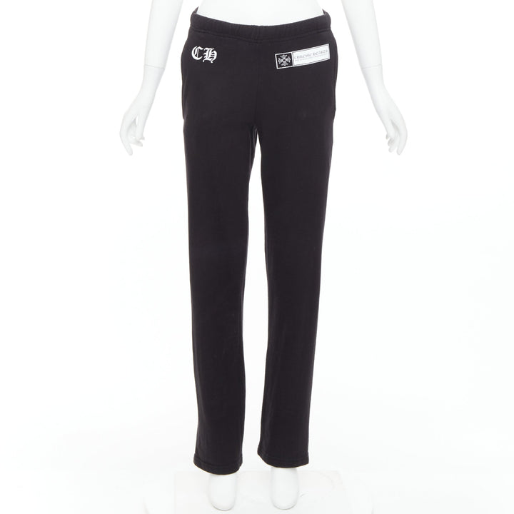 CHROME HEARTS black cotton logo cross back jogger sweatpants S