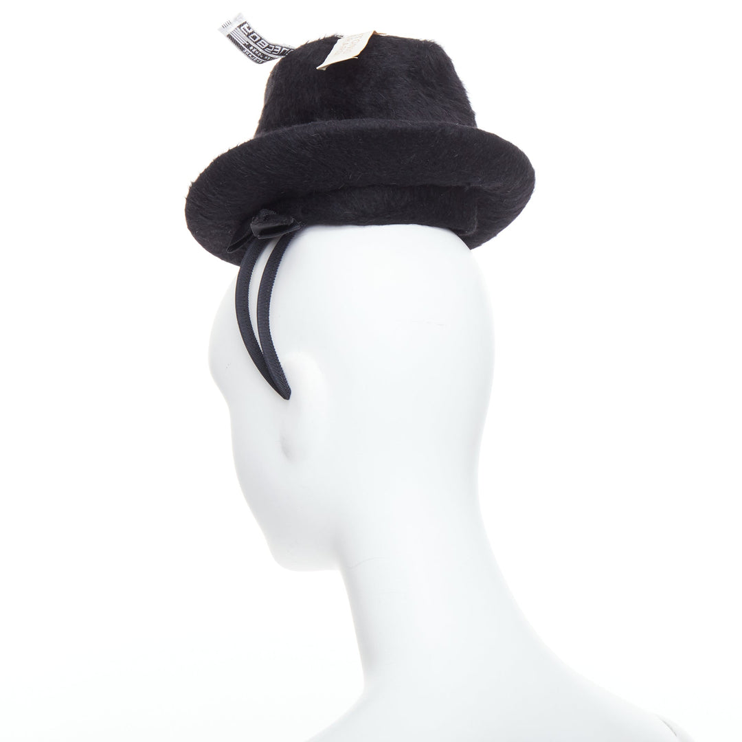 rare STEPHEN JONES MILLINERY 2008 PLU melusine mini trilby multi label top hat