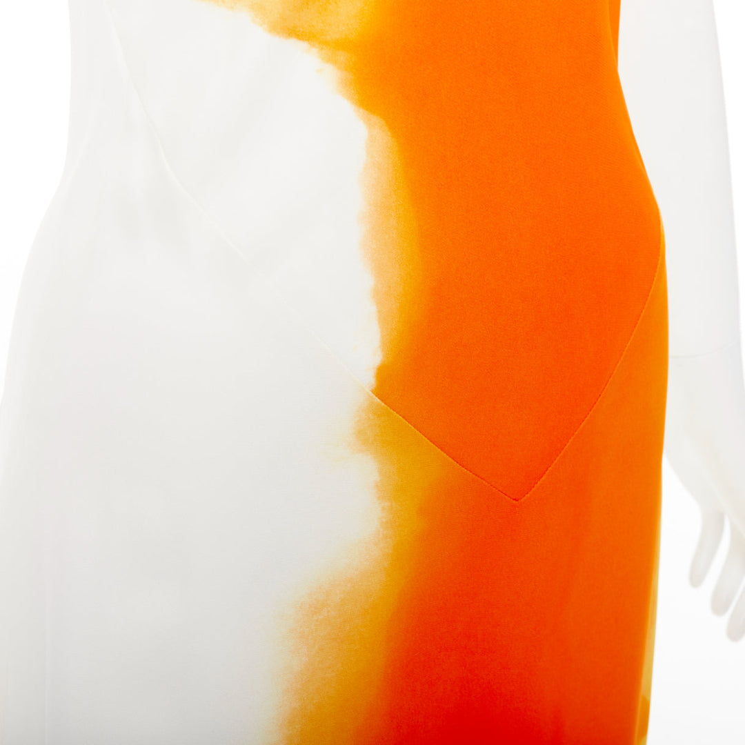 FERRAGAMO Maximilian Davis 2023 Runway orange sunset silk halter dress IT38 XS