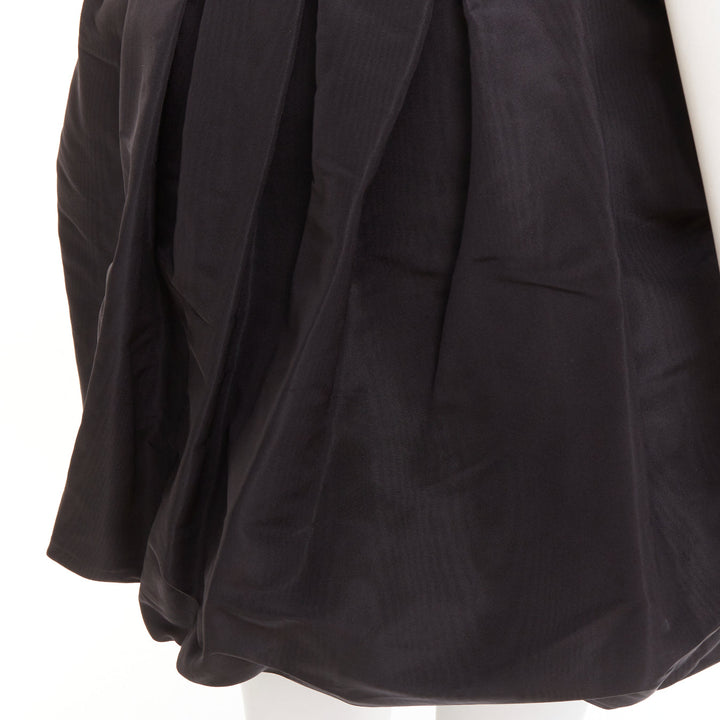 ALEXANDRE VAUTHIER black taffeta silk pleated high waist short bubble skirt