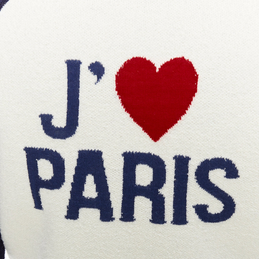CHRISTIAN DIOR 2021 I Love Paris wool cropped track jacket zip bomber FR34 XS