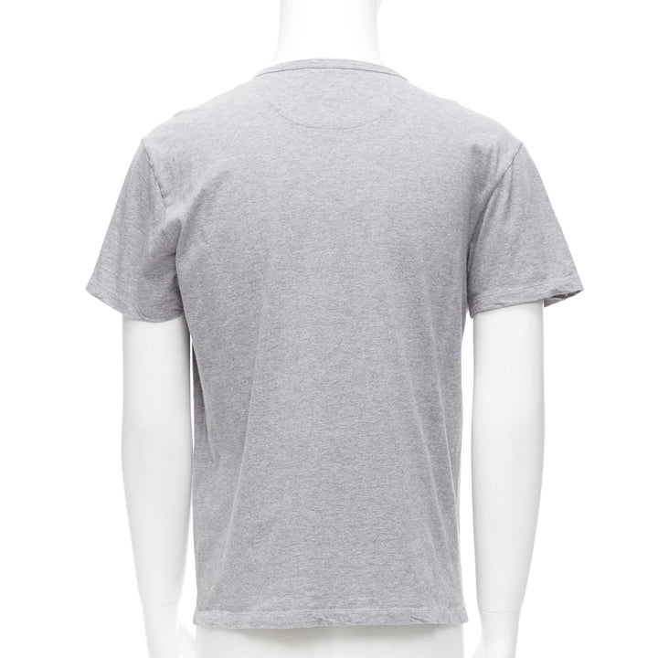 VALENTINO grey cotton multicolour Cuban Flower patch crew neck tshirt M