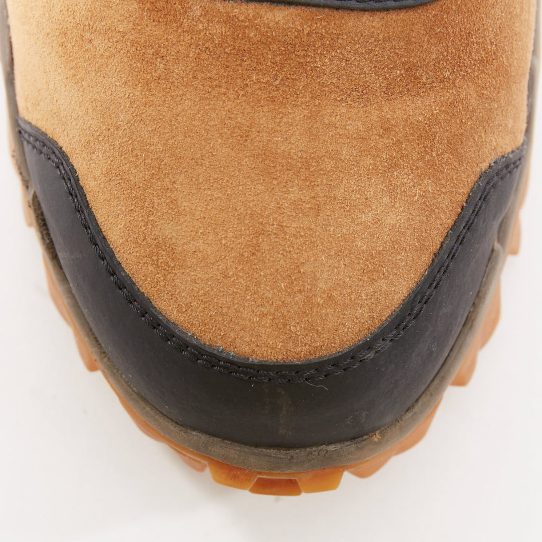 MONCLER Helis brown sided leather black hiking ankle boots EU37