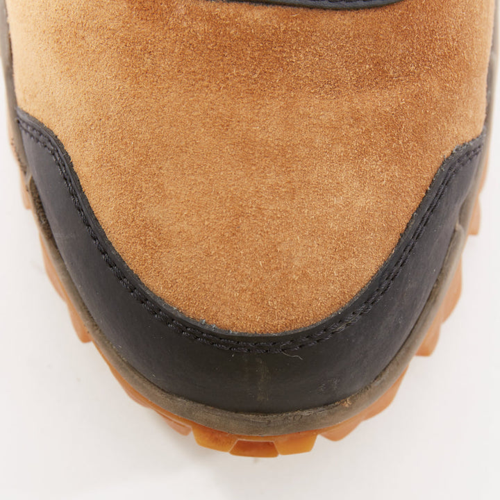 MONCLER Helis brown sided leather black hiking ankle boots EU37