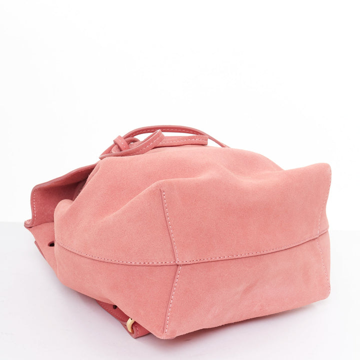 MANSUR GAVRIEL Suede Mini Backpack pink leather gold logo tie bag