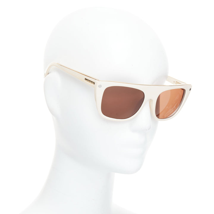 GIVENCHY SGV883 cream acetate gold top logo sunglasses