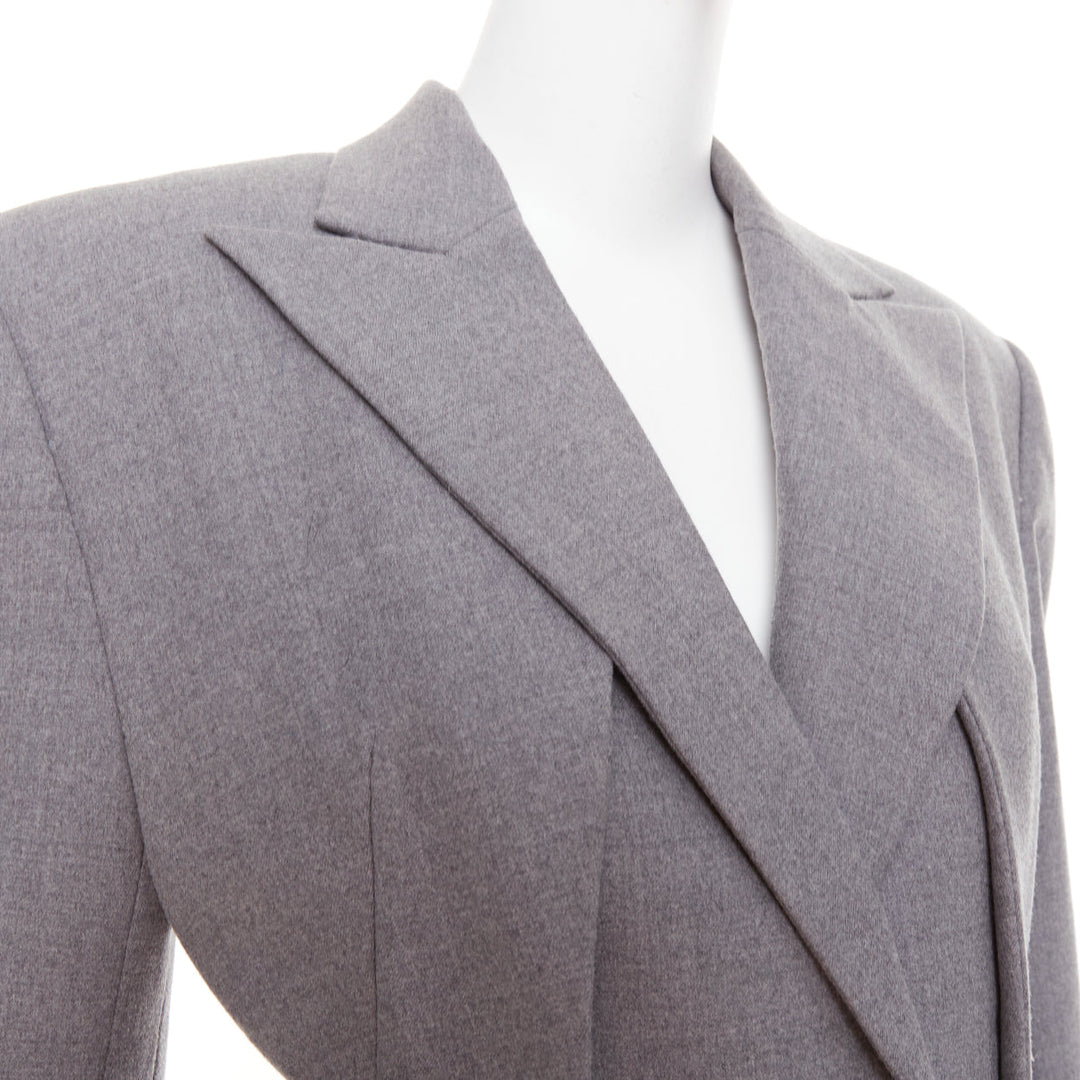 ALEXANDRE VAUTHIER COUTURE SS2022 Runway grey wasp waist padded hip jacket