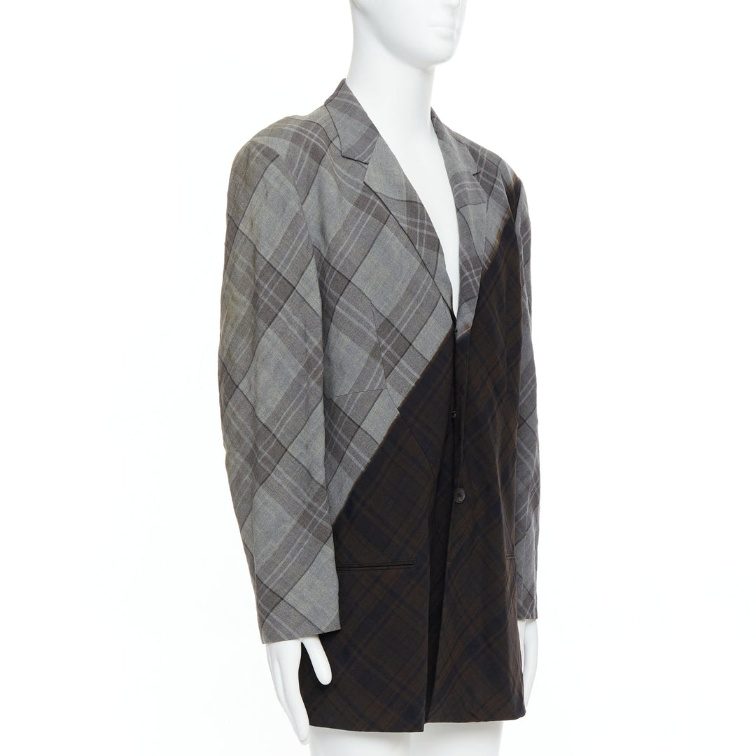 Male mannequin wearing Yohji Yamamoto Grey Wool Men Blazers in Size JP2 | Available at JHROP