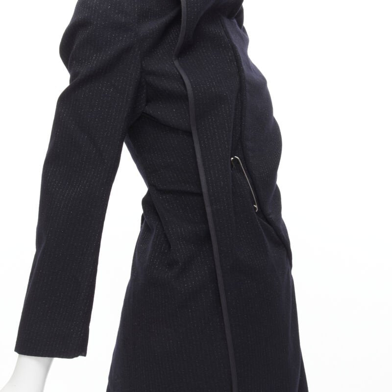 Female mannequin wearing Comme Des Garcons by Rei Kawakubo 1999 Runway Black Wool Women Cape Coat in Size  S | Available at JHROP