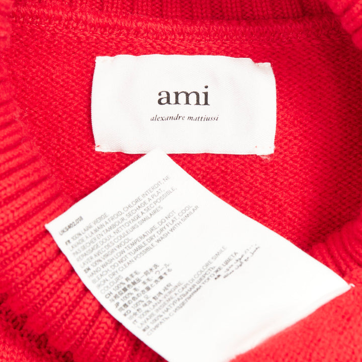 AMI de Coeur red virgin wool black heart logo turtleneck sweater L