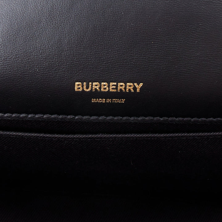 BURBERRY Lola black quilted leather gold TB logo crossbody bag