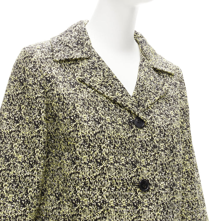 MARNI 2014 yellow speckle jacquard cotton blend cropped jacket IT38 XS