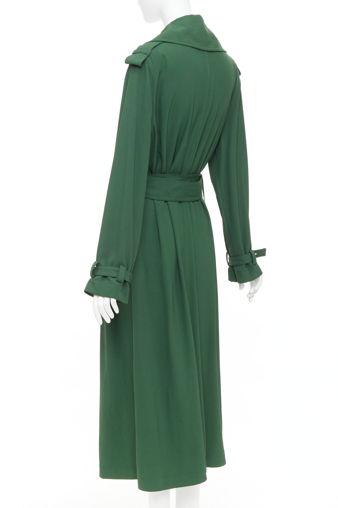 ACNE STUDIOS 2018 Lucie TW green twill belted maxi trench coat FR38 M