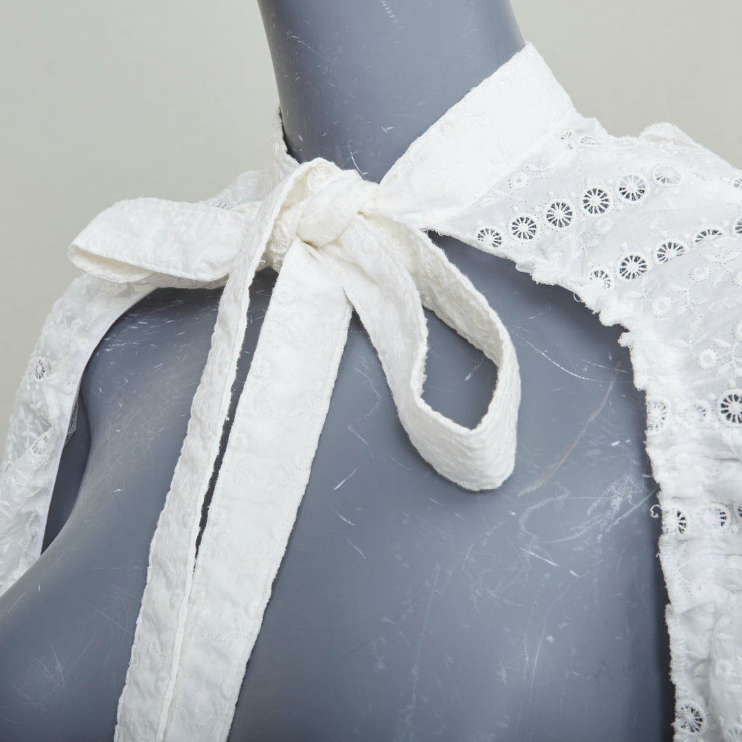 TAO COMME DES GARCONS 2021 white broderie anglaise sleeve cape pelerine bolero