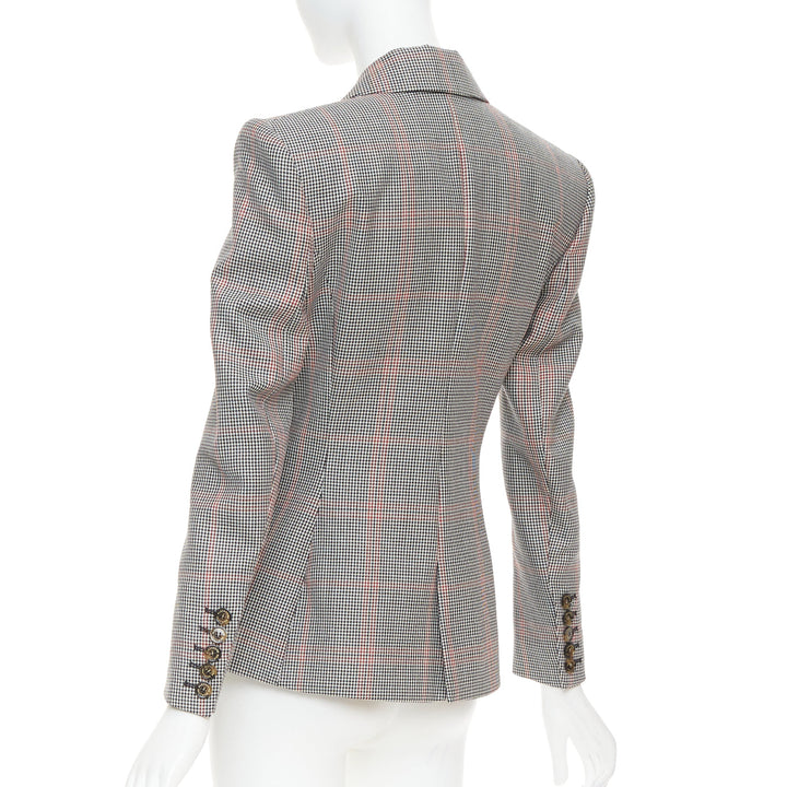 ALEXANDRE VAUTHIER COUTURE SS2021 Runway grey red plaid double breasted blazer
