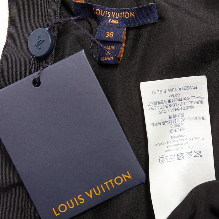 LOUIS VUITTON 2024 Jacquard Crop silver black metallic arch embroidered top FR38