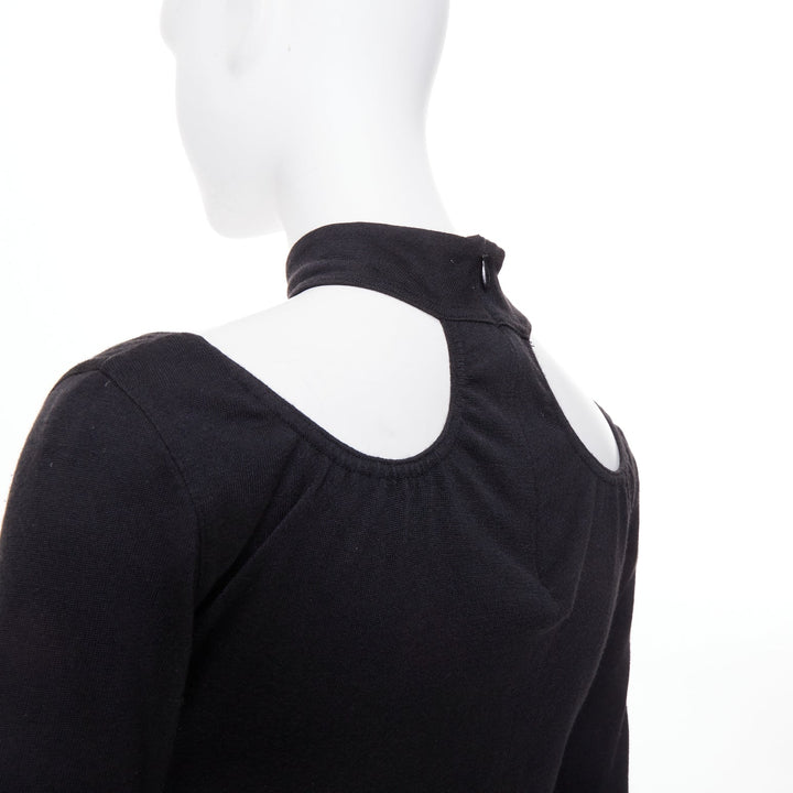 JEAN PAUL GAULTIER Vintage Junior black scoop neck choker cutout top IT40 S