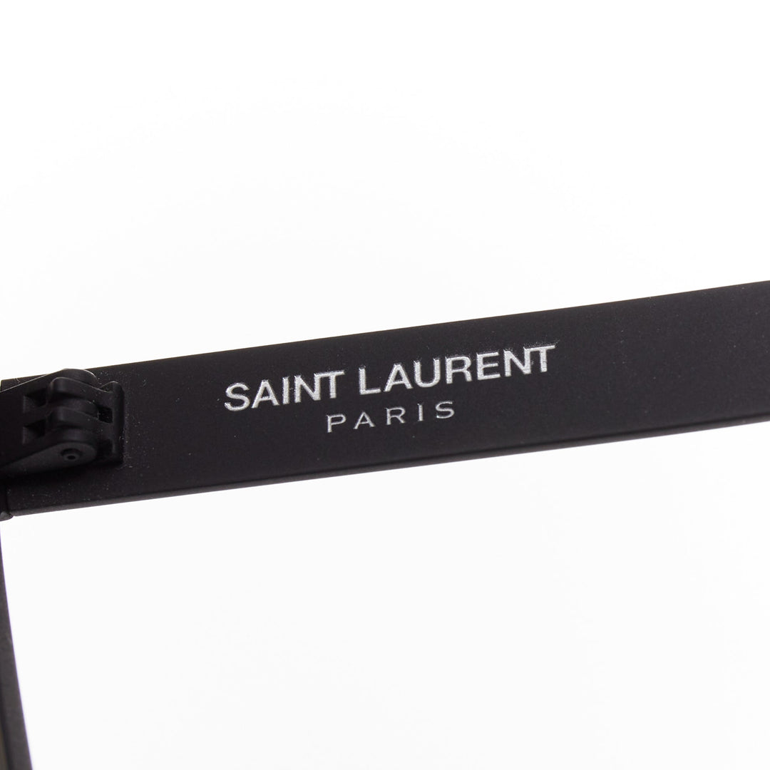 SAINT LAURENT SL182 Betty black matte surface rectangular shield sunglasses