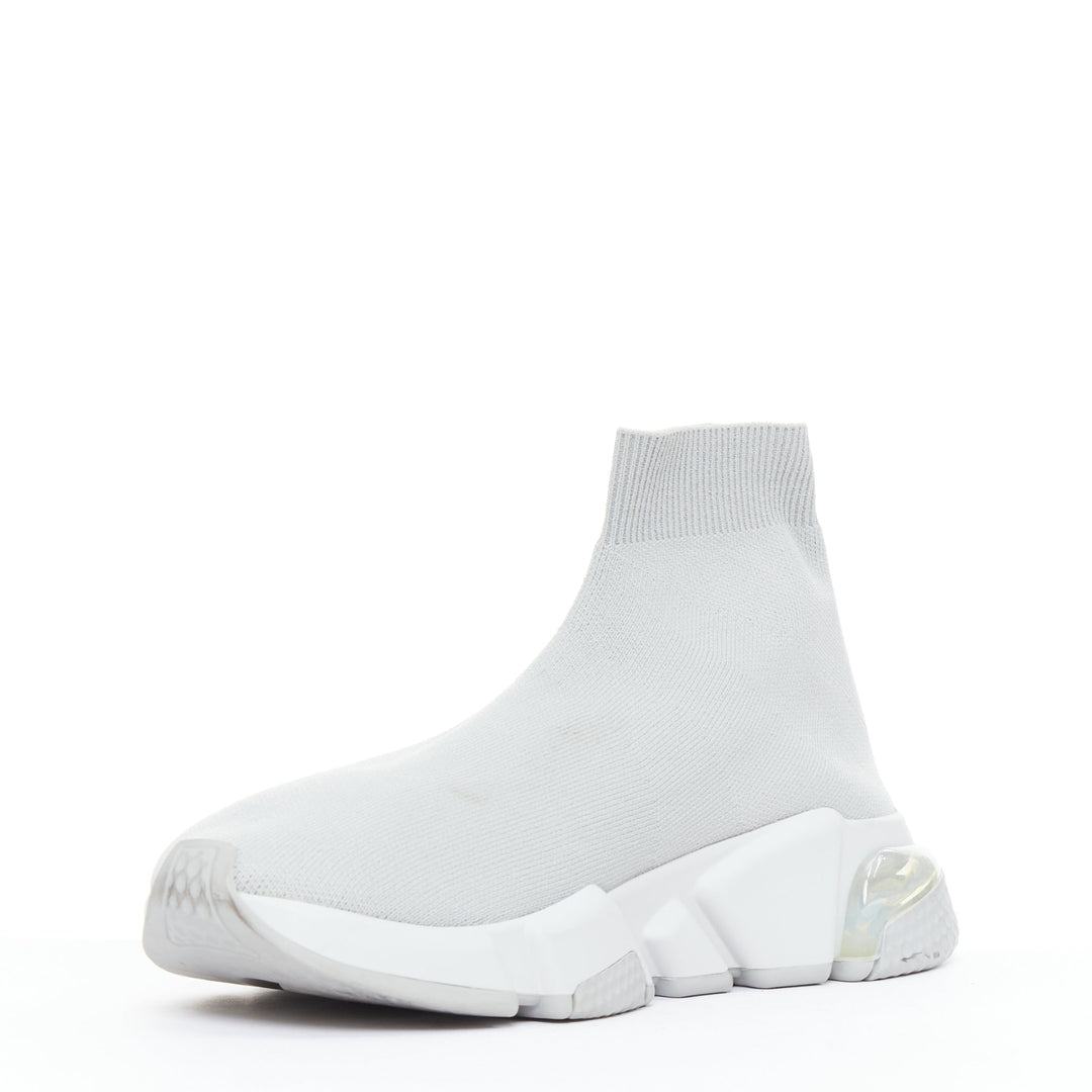 BALENCIAGA Speed Trainer Clear Sole grey sock sneakers EU37