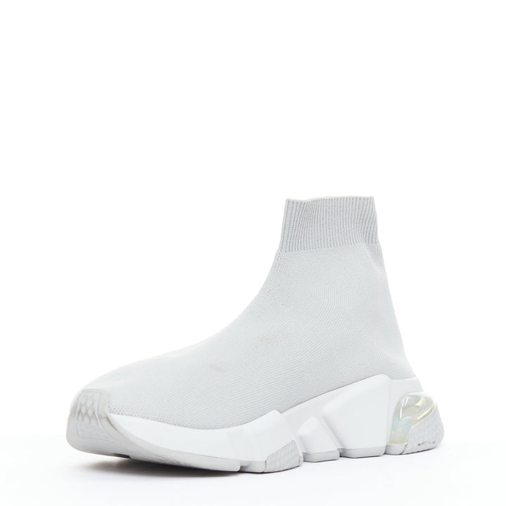 BALENCIAGA Speed Trainer Clear Sole grey sock sneakers EU37