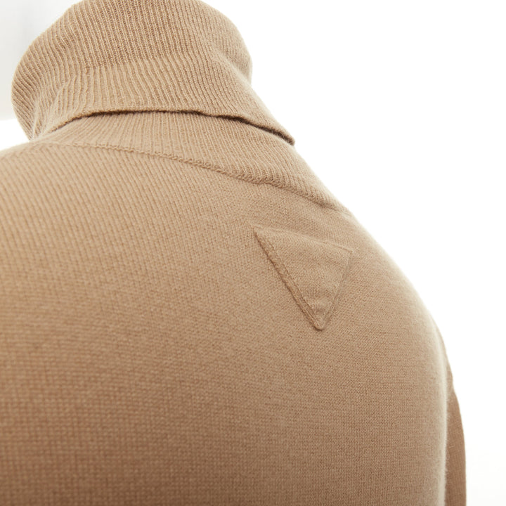 PRADA 2019 beige fine knit cashmere turtleneck sweater IT38 XS
