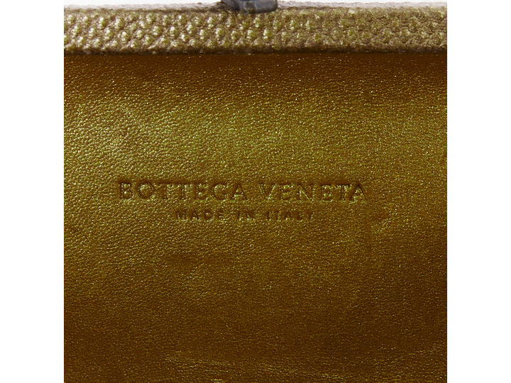 BOTTEGA VENETA Intrecciato Knot bronze brown woven ayers leather box clutch