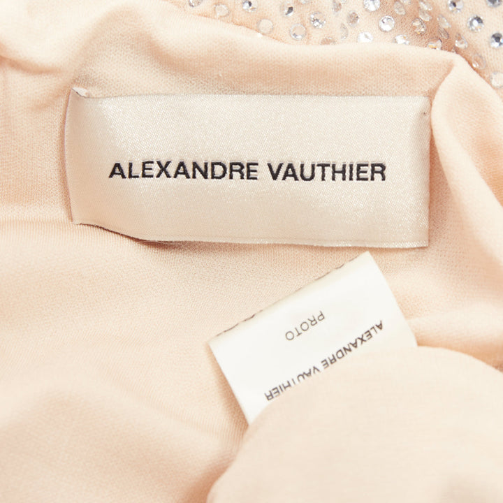 ALEXANDRE VAUTHIER Bridal ivory diamond strass crystal batring cowl back dress