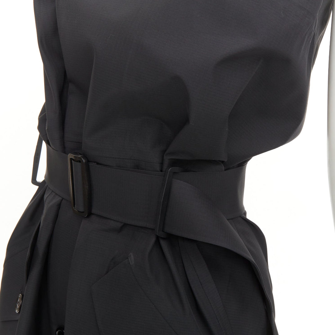 YANG LI 2019 KTC black strapless belted trench coat accent midi dress FR40 M
