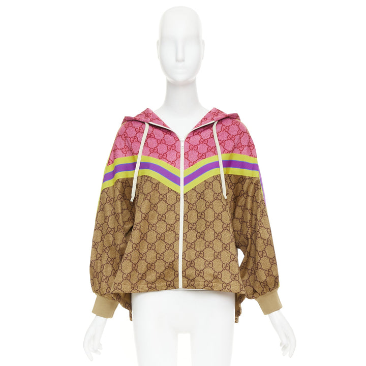 GUCCI 2019 Michele Runway GG Technical Pleats GG monogram flared track jacket XS