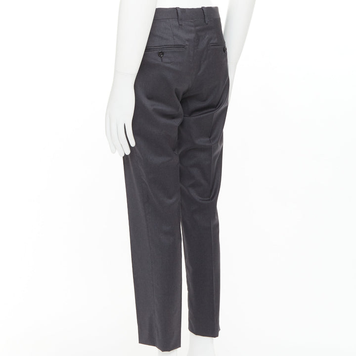 DOLCE GABBANA grey virgin wool blend mid waist cropped dress trousers IT44 XS
