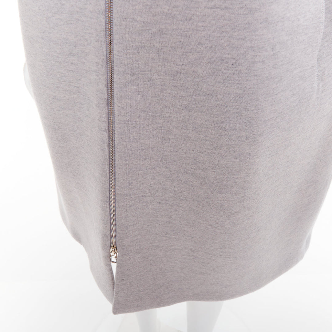 CHRISTIAN DIOR light grey virgin wool jersey cocoon half sleeve coat FR36 S