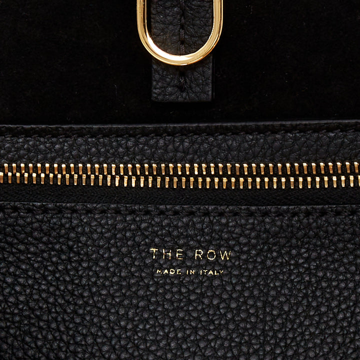 THE ROW Mail black leather gold hardware flap crossbody shoulder bag