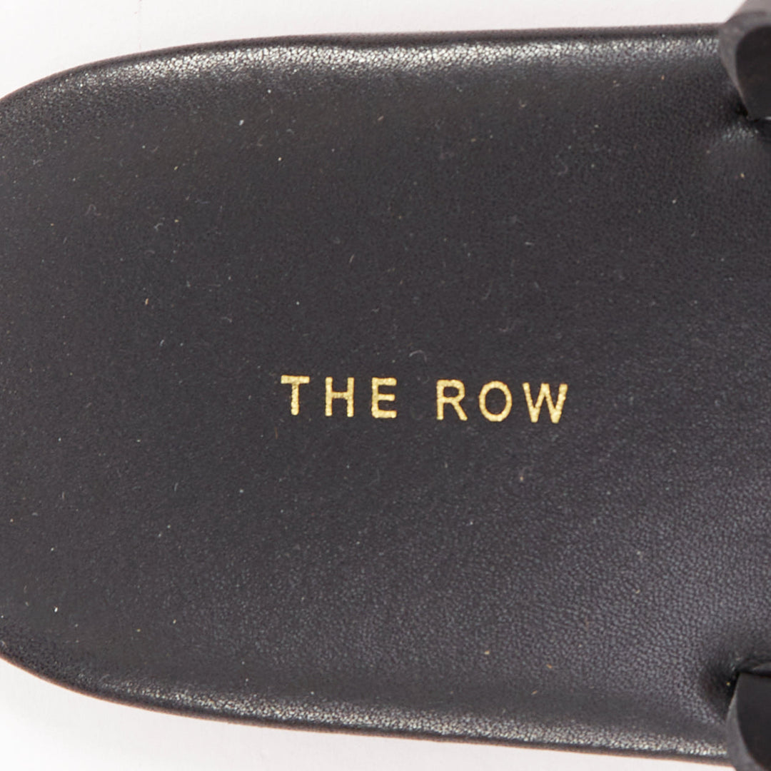 THE ROW 2021 Macrame Net black elastic strap fabric mesh slingback shoes EU36