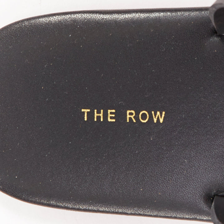 THE ROW 2021 Macrame Net black elastic strap fabric mesh slingback shoes EU36